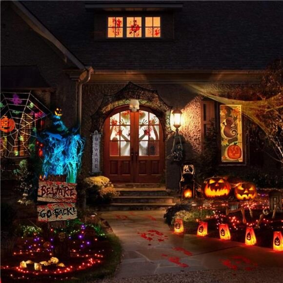 2PCS Halloween Haunted House Decorrelation: Zombie Hands, Skeleton Door/Window - Picture 7 of 8